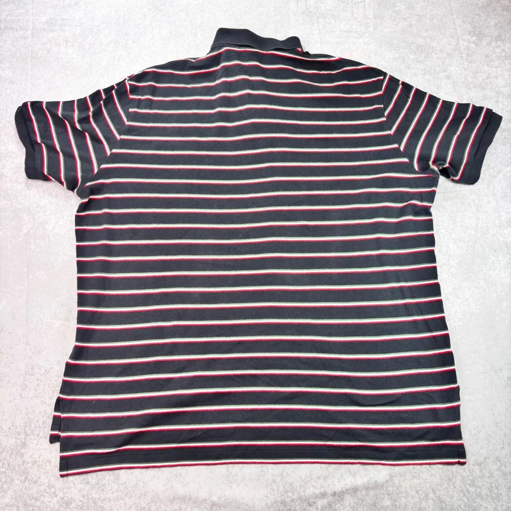 Polo Ralph Lauren Polo Shirt Mens XXL Black Red Green Striped Pony Logo